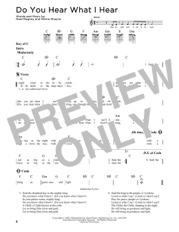 page one of Do You Hear What I Hear (Guitar Cheat Sheet)