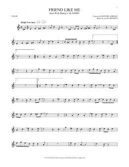 page one of Friend Like Me (from Aladdin) (Violin Solo)