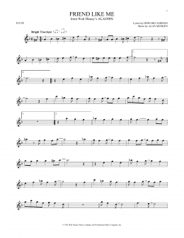 page one of Friend Like Me (from Aladdin) (Flute Solo)