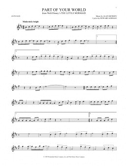 page one of Part Of Your World (from The Little Mermaid) (Alto Sax Solo)