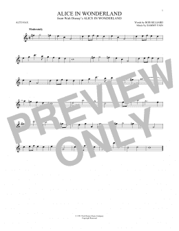 page one of Alice In Wonderland (Alto Sax Solo)