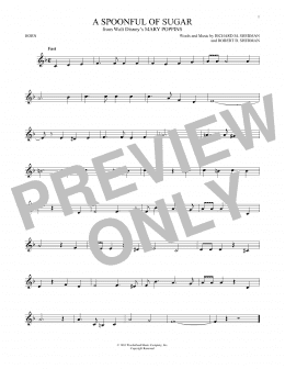 page one of A Spoonful Of Sugar (from Mary Poppins) (French Horn Solo)