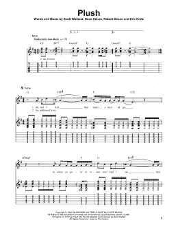 page one of Plush (Easy Guitar Tab)