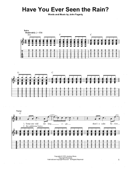 page one of Have You Ever Seen The Rain? (Easy Guitar Tab)