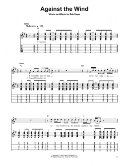 page one of Against The Wind (Easy Guitar Tab)