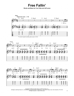 page one of Free Fallin' (Easy Guitar Tab)