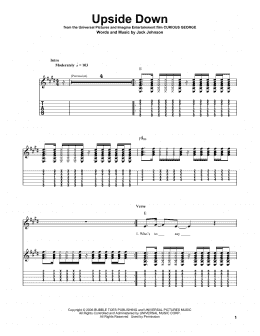 page one of Upside Down (Easy Guitar Tab)