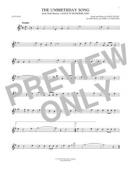 page one of The Unbirthday Song (from Alice In Wonderland) (Alto Sax Solo)