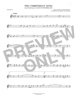 page one of The Unbirthday Song (from Alice In Wonderland) (Tenor Sax Solo)