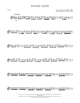 page one of Stayin' Alive (Violin Solo)