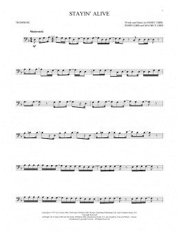 page one of Stayin' Alive (Trombone Solo)