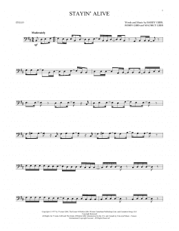 page one of Stayin' Alive (Cello Solo)