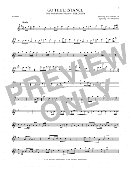 page one of Go The Distance (from Hercules) (Alto Sax Solo)