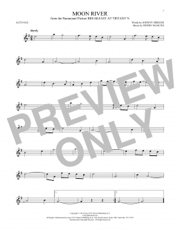 page one of Moon River (Alto Sax Solo)