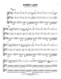 page one of Foxey Lady (Guitar Ensemble)