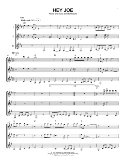 page one of Hey Joe (Guitar Ensemble)