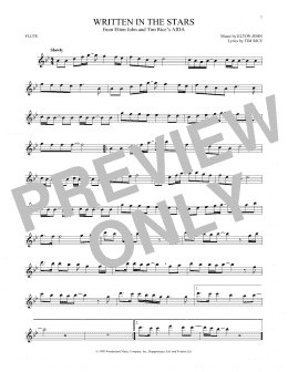 page one of Written In The Stars (from Aida) (Flute Solo)