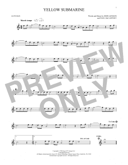 page one of Yellow Submarine (Alto Sax Solo)