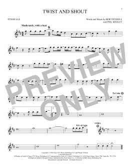 page one of Twist And Shout (Tenor Sax Solo)