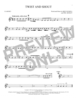 page one of Twist And Shout (Clarinet Solo)