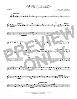 page one of Colors Of The Wind (from Pocahontas) (Trumpet Solo)