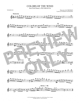 page one of Colors Of The Wind (from Pocahontas) (Tenor Sax Solo)