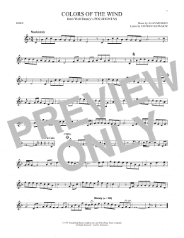 page one of Colors Of The Wind (from Pocahontas) (French Horn Solo)