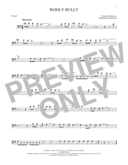 page one of Wooly Bully (Cello Solo)