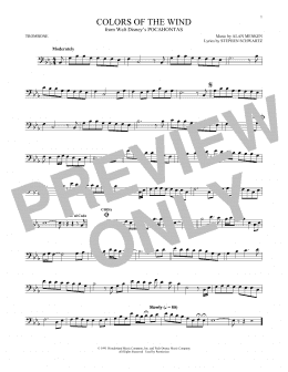 page one of Colors Of The Wind (from Pocahontas) (Trombone Solo)