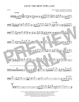 page one of Save The Best For Last (Cello Solo)