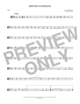 page one of Mister Sandman (Viola Solo)