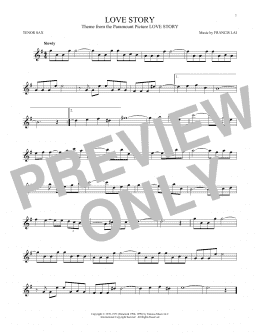 page one of Love Story (Tenor Sax Solo)