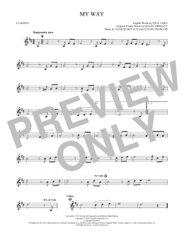 page one of My Way (Clarinet Solo)