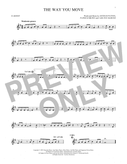 page one of The Way You Move (Clarinet Solo)