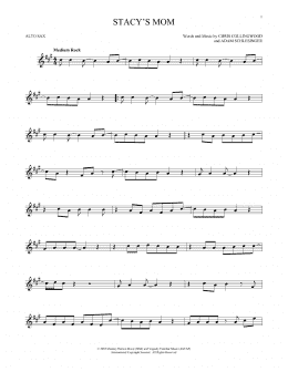 page one of Stacy's Mom (Alto Sax Solo)