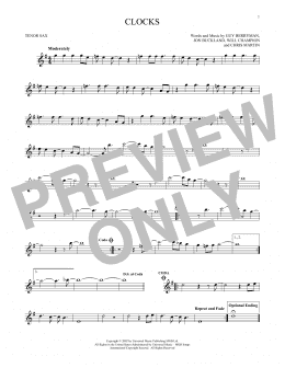 page one of Clocks (Tenor Sax Solo)