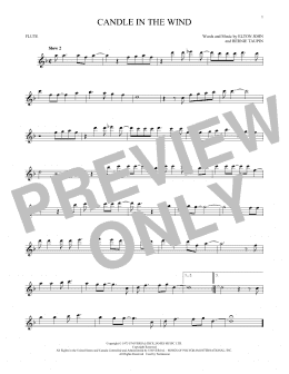 page one of Candle In The Wind (Flute Solo)