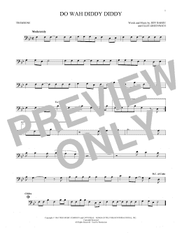 page one of Do Wah Diddy Diddy (Trombone Solo)