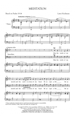 page one of Meditation (SATB Choir)