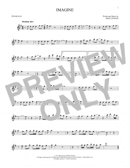 page one of Imagine (Tenor Sax Solo)