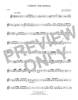 page one of I Write The Songs (French Horn Solo)