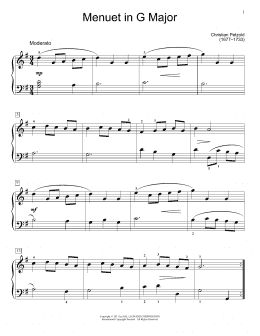 page one of Menuet In G Major, BWV App. 114 (Educational Piano)