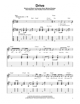 page one of Drive (Easy Guitar Tab)