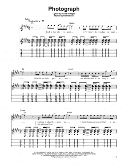 page one of Photograph (Easy Guitar Tab)