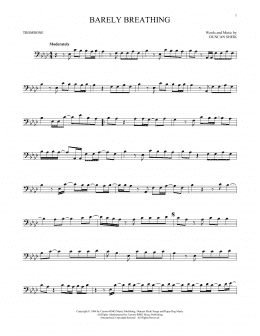 page one of Barely Breathing (Trombone Solo)