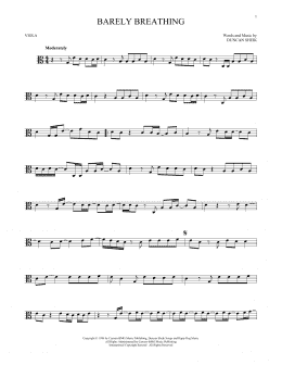 page one of Barely Breathing (Viola Solo)