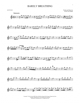 page one of Barely Breathing (Alto Sax Solo)