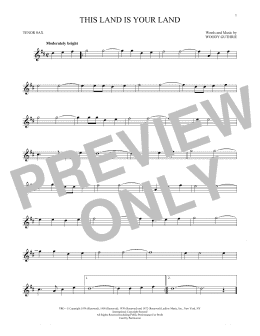 page one of This Land Is Your Land (Tenor Sax Solo)