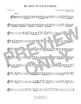 page one of Be True To Your School (Tenor Sax Solo)