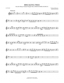 page one of Breaking Free (from High School Musical) (Alto Sax Solo)